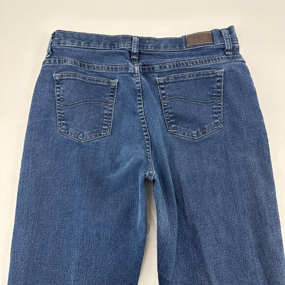 Lee Straight Leg Women's size 12 Dark Wash Blue Denim Jeans - Picture 4 of 4